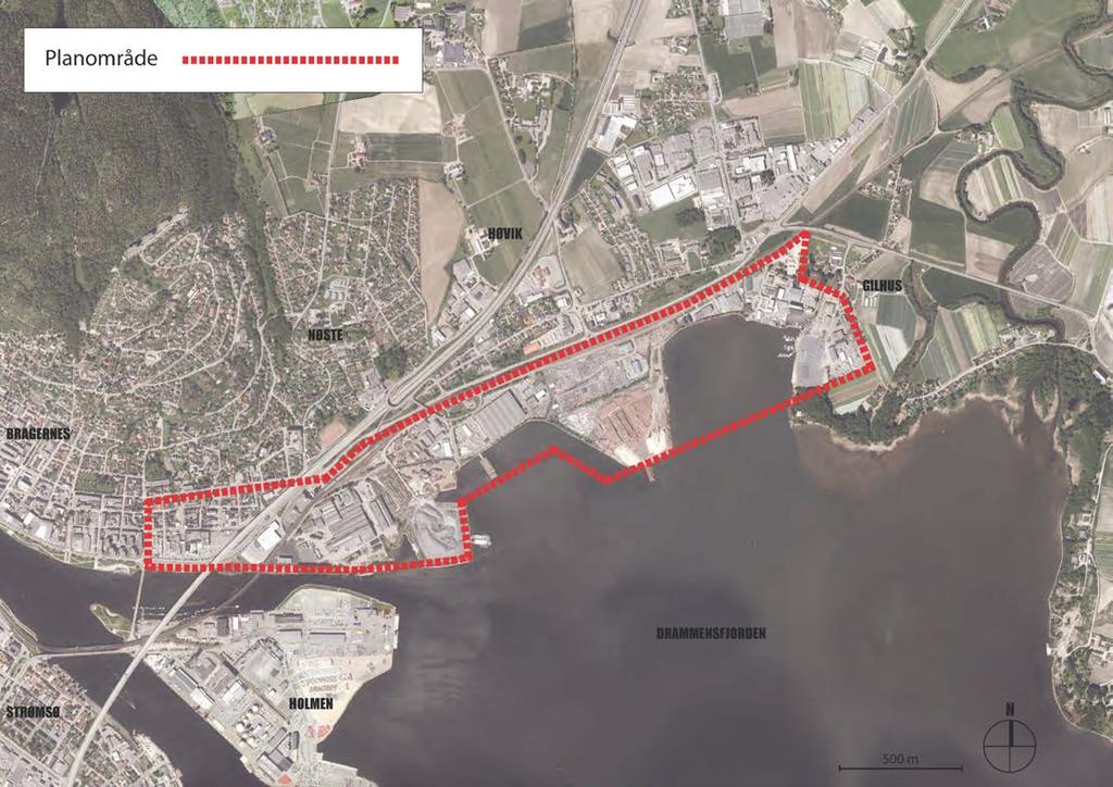 1.2 Planområdet Lierstranda og Brakerøya Planområdet strekker seg fra Prins Oscars gate i vest til og med Gilhus (Linnesstranda 2) i øst og avgrenses av: Sjøen på strekningen fra Gilhusodden