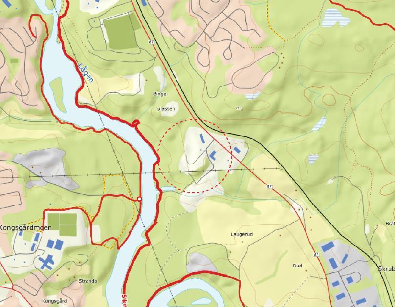 GOMSRUD SNØDEPONI 21 (58) 5.7 Rekreasjonsverdi / rekreasjonsbruk, uteområder Det er registrert en sommersti vest for planom