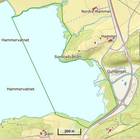 4. Hammervatn naturreservat, Levanger kommune Hammervatn ligger i Levanger kommune i Trøndelag, og naturreservatet ligger helt øst i vannet.