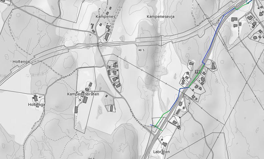 Ref. 2. c - Iseveien Kampenes Trykkavløp anlegg nr 20 Formål/ føring: Utbygging av kommunalt trykkavløp i områder med spredt bebyggelse.