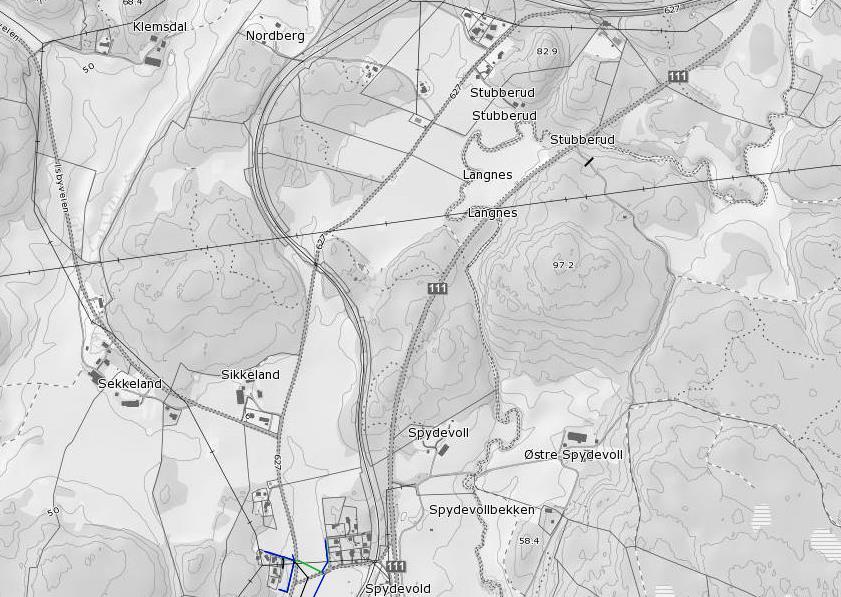 Ref. 2. b - Sikkelandsveien Lindemarksvei Trykkavløp anlegg nr 19 Formål/ føring: Utbygging av kommunalt trykkavløp i områder med spredt bebyggelse.