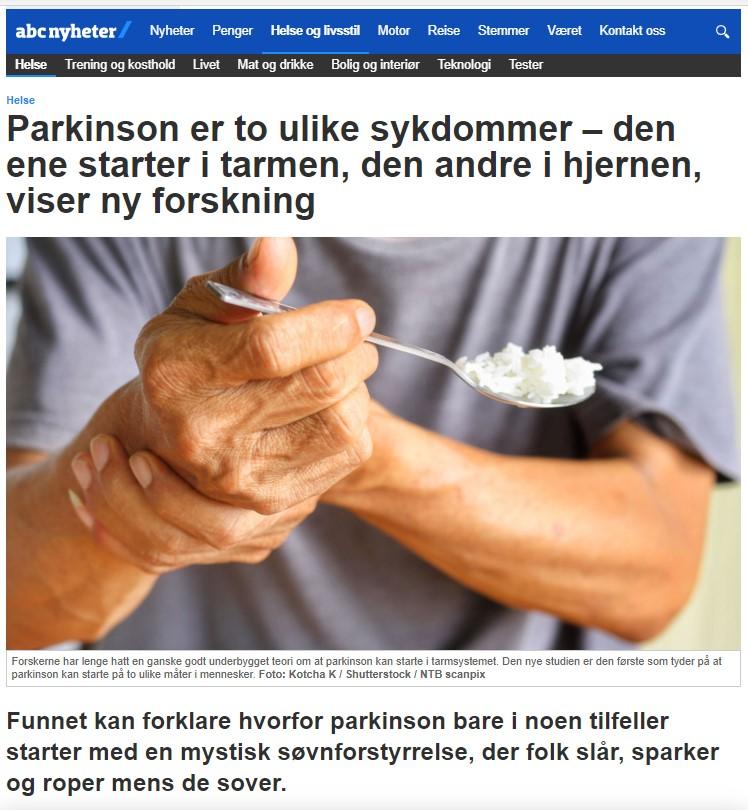 Nr. 4/2020 Parkinsonbladet 8 2 x parkinson! Parkinsonbladet fant denne artikkelen på abc nyheter.
