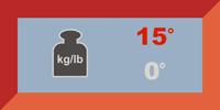 Maksimal sidevinkling 15 grader (belastning over 150 kg). Sidevinkling deaktivert (belastning over 200 kg).