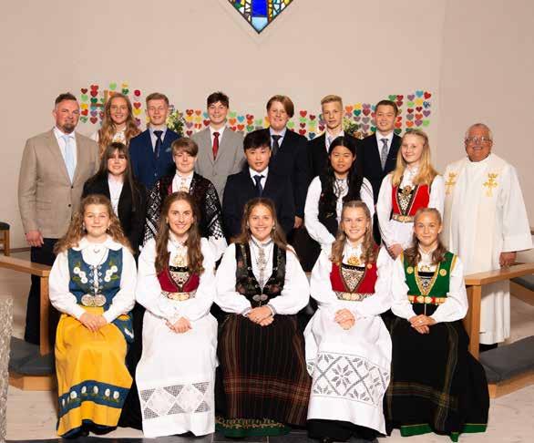 Økland Samland, Mats Marius Samland Løland, Ronja Lekven Bruvik, Simon Hufthammer Øvretveit, Theodor Thormodsen Tellnes. FOTO: FOTOGRAF LØTVEDT SUND KYRKJE Sundag 6. sept. kl. 13.