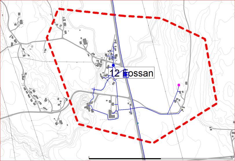 30 6.1.11 Sone 12A: Fossan Beskrivelse Sone der både Re kommune har måler ved Fossan mølle og Vestfold vann har måler ved sin DN1000 ledning. Kommunens måler er ikke overvåket.