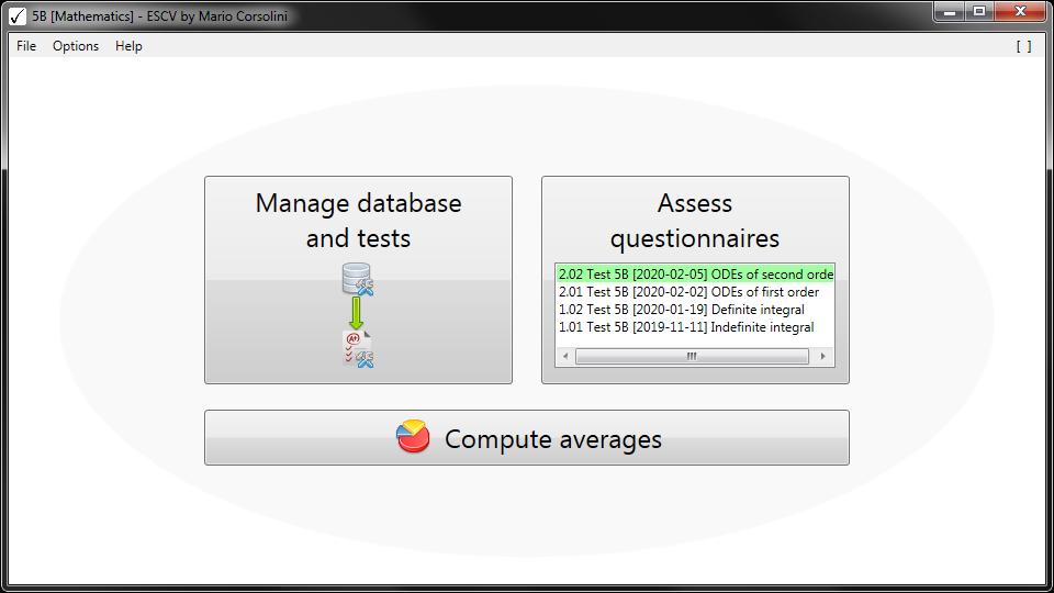 page 8 1 2 3 4 5 Figure 1: main menu. 1 Selected course. 2 Selected subject. 3 Menu bar (the items shown here are common among all the sections of the program).