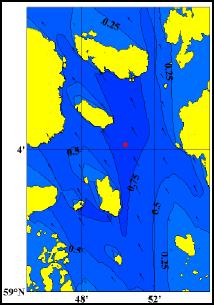 5 Resultat 5.1 Lokalvindgenererte bølger Den sterkeste forventede 1- og 5-års stedsvindhastighet (V m, m/s) for lokaliteten er henholdsvis 25,5 m/s og 29,2 m/s som er vurdert å komme fra sektoren V.
