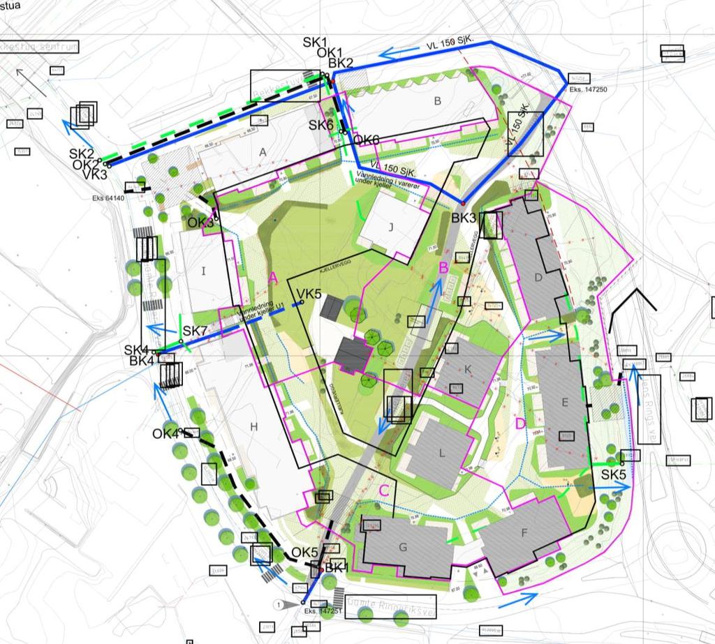 bygg skaper gode forbindelser internt i området, samt til sentrum, bussterminal, T-bane stasjon og omgivelsene for øvrig.