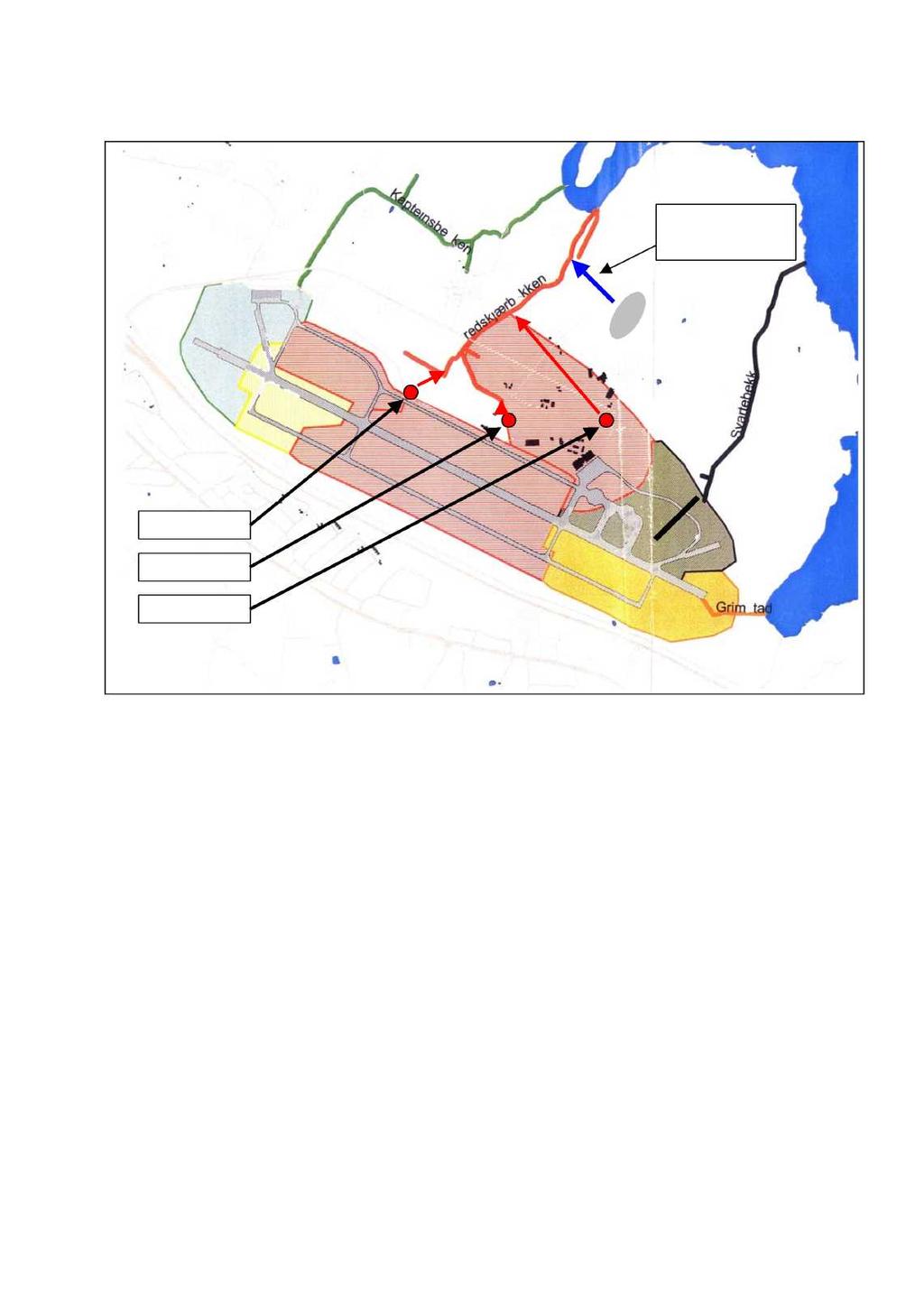 Rygge flystasjon. Oppfølging av utslippstillatelsen. Rense- og beredskapsdammer i bekkene.