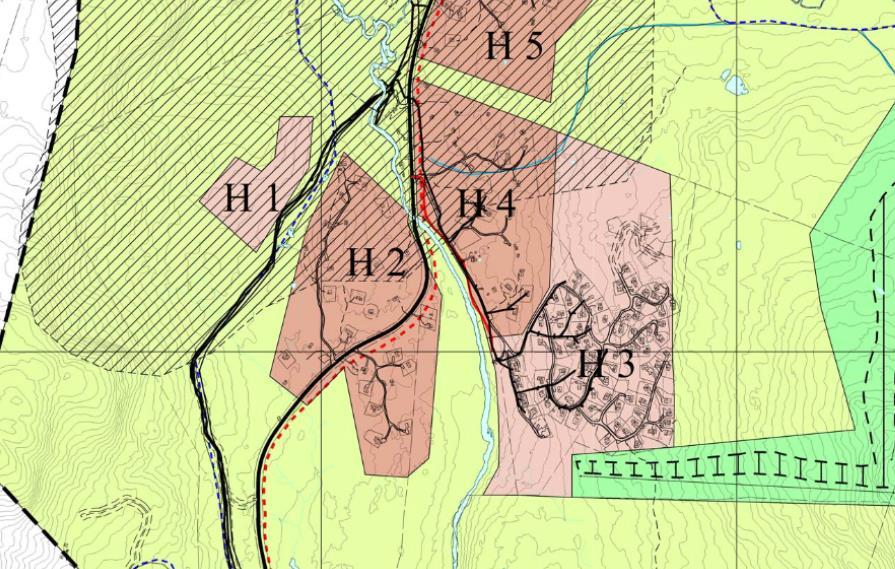 Figur 3: Gjeldande kommunedelplan for Rukkemo/Torvetjønn. 4.3 Gjeldande reguleringsplanar Det meste av planområdet er regulert frå før.