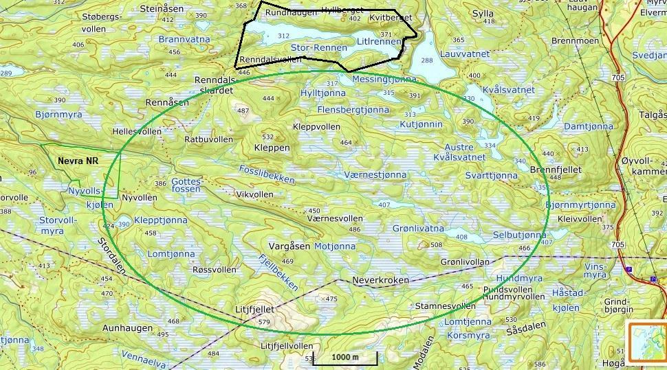 Nærhet til Nevra naturreservat og båndlagt område for framtidig verneområde ved Stor-Rennen og Litj-Rennen. Nevra naturreservat bør utvides til å omfatte Klepptjønna.