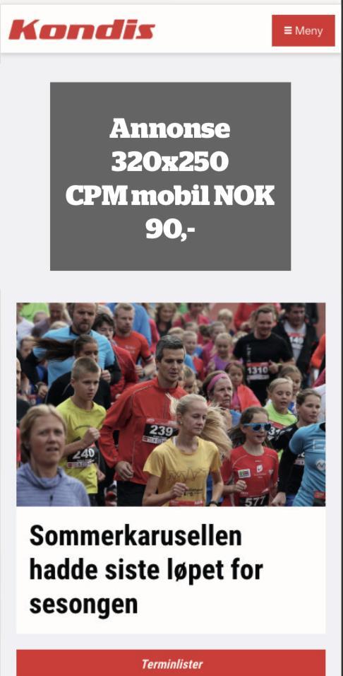 Mobil 13 Varelager og spesifikasjoner CPM = Kostnad per 1000 annonsevisninger Mobil Plassering Visninger Format Maks kb CPM