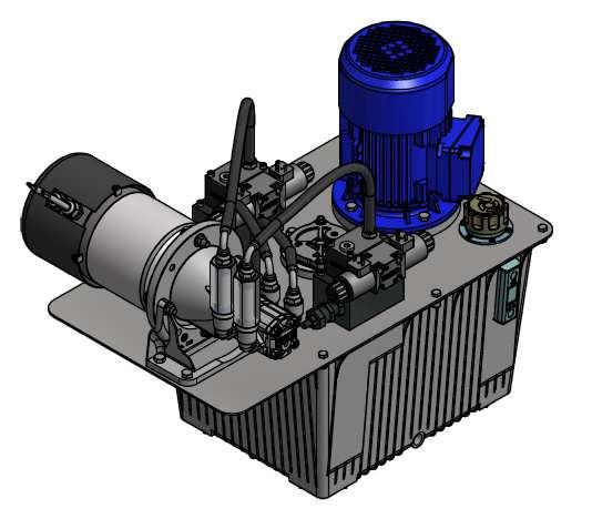 Eksempelprosjekter: HPU 14,7 l/min, 60bar, tank 44l, 1,5kW med styreventiler HPU 2 x 5 l/min 80bar, tank 44l, 1,5kW både AC og DC el.