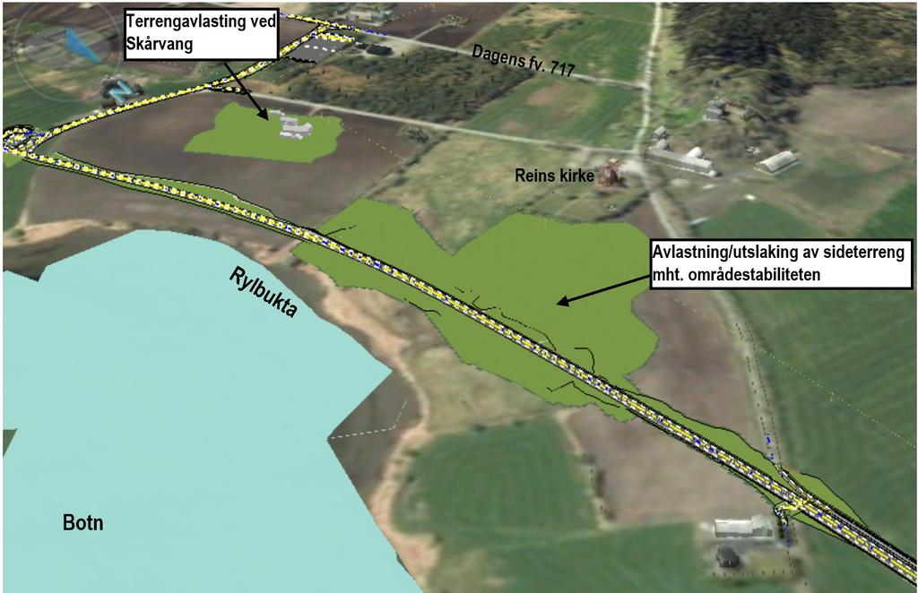 Fra Reinsalléen gjennom Rylbukta og til Åsan (profil 1500 3800): I dette området bygges fv. 717 i ny trasé. Det er svært krevende grunnforhold i området (kvikkleire).