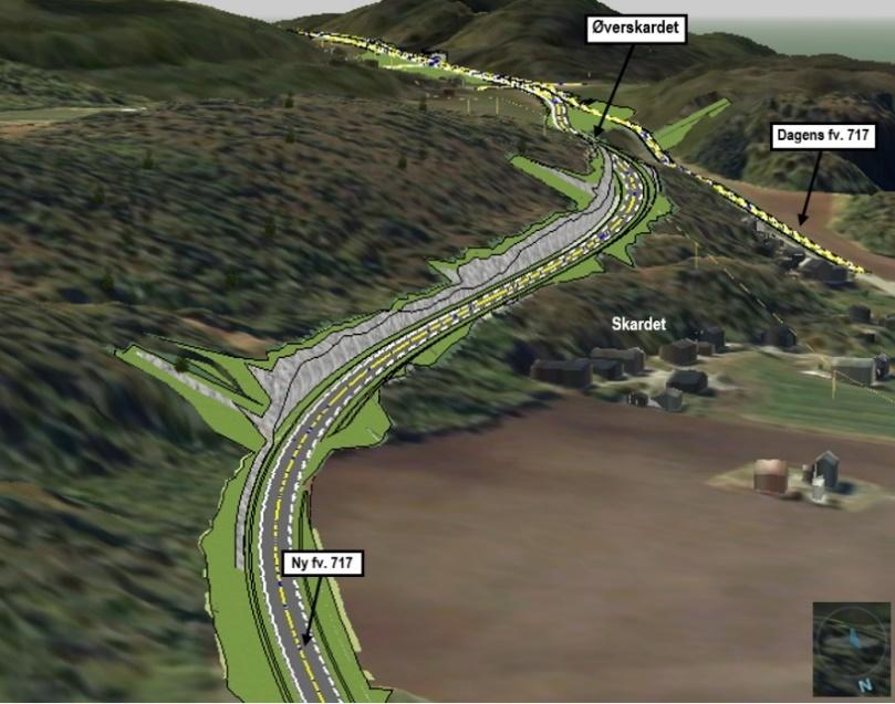 Figur 17 viser også at det mellom Åsan og Trøa er planlagt et krysningspunkt (i plan) for myke trafikanter og driftskjøretøy.