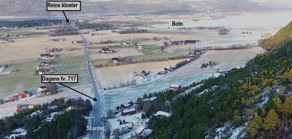 Figur 40: Stort og åpent landskapsrom. Kilde: Dronefilm fra TRFK Figur 41: Området rundt Reinskloster inkl.