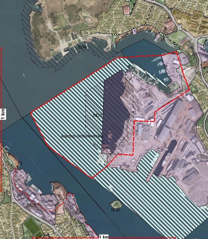 Gjeldende kommuneplan Kommuneplanen fastsetter krav om samlet plan for skravert område.