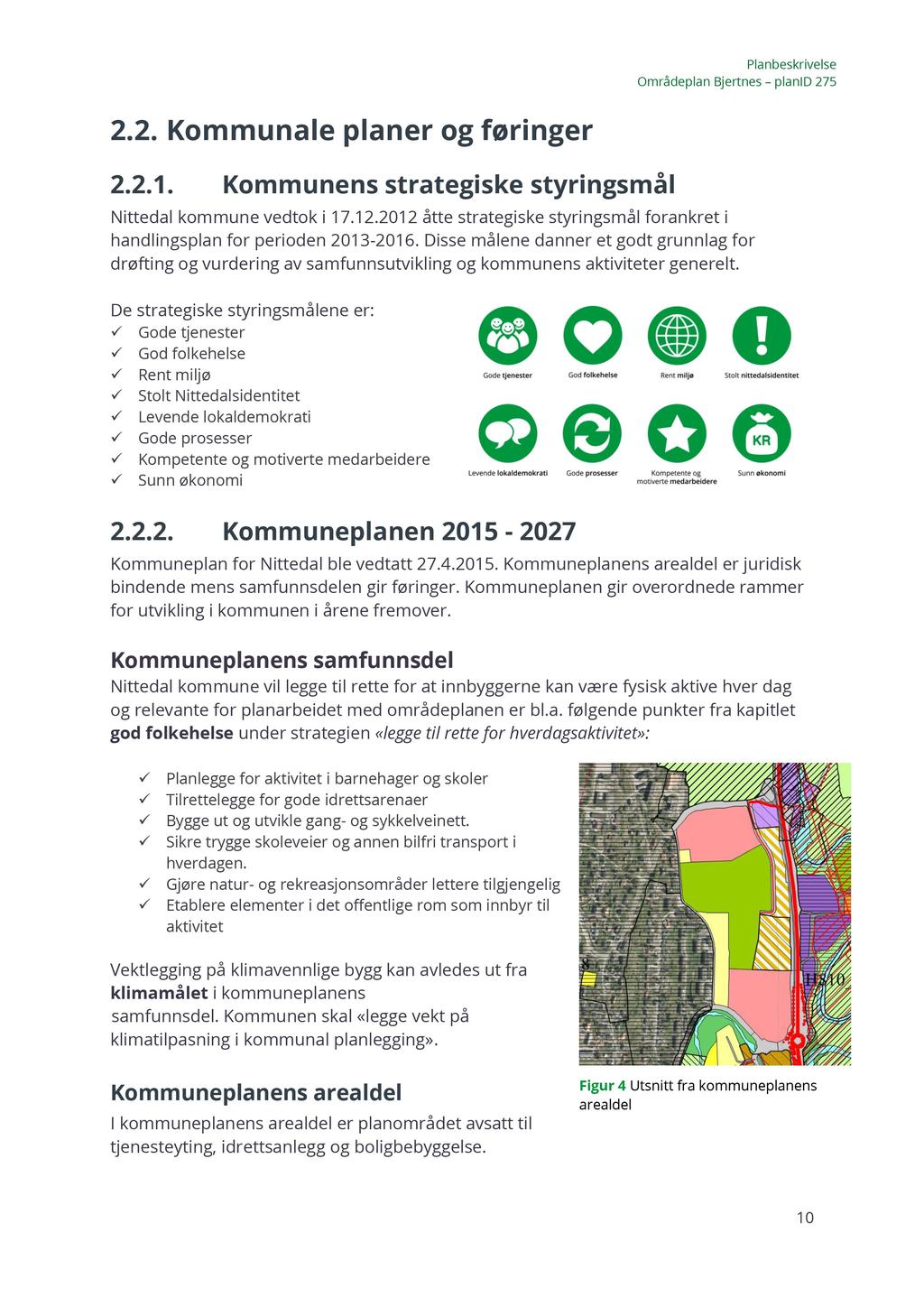 2.2. Kommunale planer og føringer 2.2.1. Kommunens strategiske styringsmål Nittedal kommune vedtok i 1 7.1 2.201 2 åtte strategiske styringsmål forankret i handlingsplan for perioden 201 3-201 6.