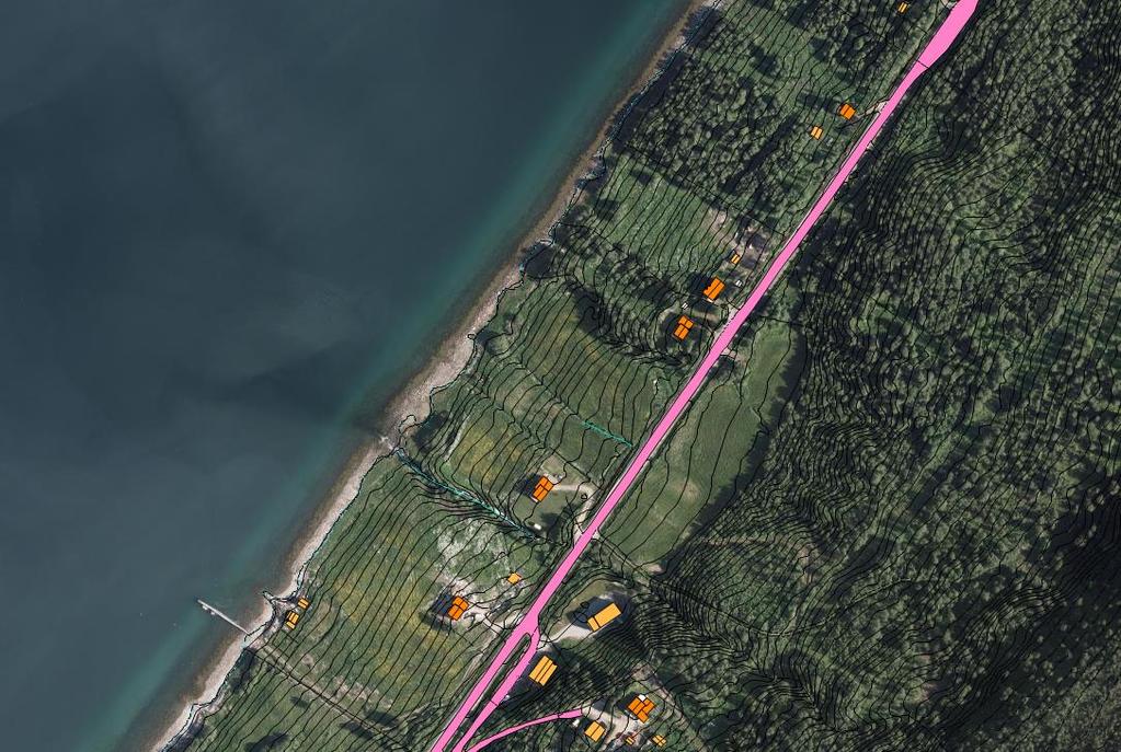 Figur 3 Myrenga boligfelt Avstanden til regionsenteret Storslett er ca. 17 km og til Rotsund og planområdet. Området ligger Ca. 230km fra Tromsø, ca. 180 km fra Alta, ca. 85 km fra Skjervøy og ca.