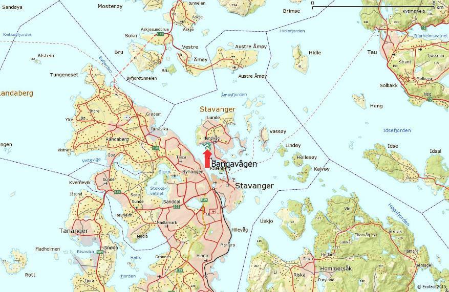 3 INNLEDNING Ecofact har på oppdrag av Statens Vegvesen kartlagt ålegrasenger i Bangavågen, Buøy i Stavanger kommune, Rogaland.