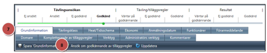 2. Søknad om godkjenning av konkurransens innstillinger og tilleggsregler For at konkurransens skal kunne godkjennes behøver du å gjøre et siste klikk.