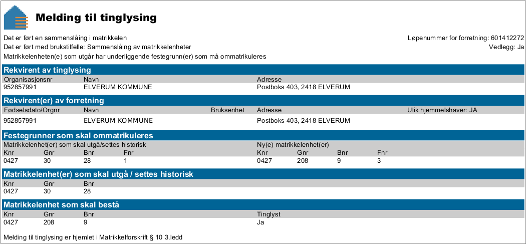 o Original(e) pantedokument(er) må sendes inn med begjæring om sletting, pantefrafall eller prioritetsvikelse fra rettighetshaver.