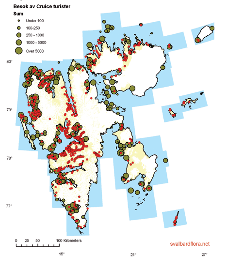 Svalbard Miljøforhold og påvirkninger for rødlistearter reproduserende bestand de senere år. Ni av disse artene er klassifisert som truet, og ni arter er klassifisert som nær truet.