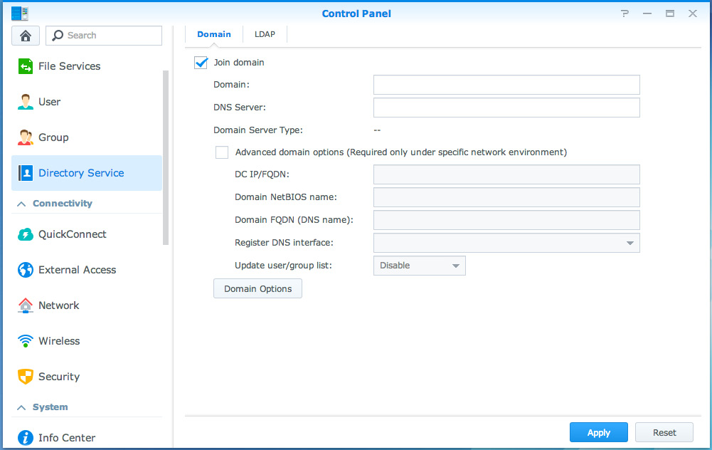 Brukerveiledning for Synology NAS Koble Synology NAS til katalogtjeneste Gå til Kontrollpanel > Katalogtjeneste for å koble din Synology NAS til en katalogtjeneste som et Windowsdomene eller en