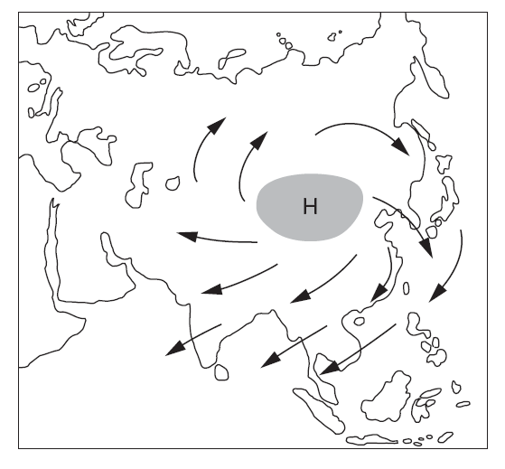 7) Inversjon er det værfenomenet at temperaturen i atmosfæren stiger med høyden. Dette kan få uheldige konsekvenser i storbyer og industristrøk med store utslipp av forurensninger.