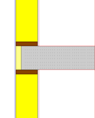 KuldebroAtlas Tabeller med kuldebroverdier Tilslutning mellom etasjeskiller i betong og bindingsverksvegg Detalj: Tilslutning mellom etasjeskiller i betong (med konduktivitet på 1,65 W/mK) og