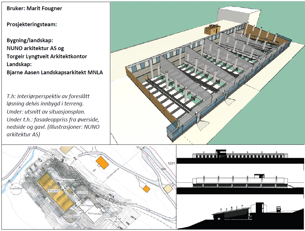 Innpassing av eit nytt stort grisehus i eit hellande landskap var den sentrale delen av oppdraget.