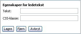 Vanlige funksjoner 11 Når alle egenskapene for de respektive felt er fylt ut, bruker du knappen Lagre nederst i vinduet. Du må lagre hvert enkelt felt og feltinnstillinger.