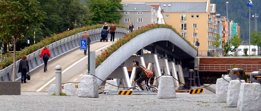 Det er butikker i de to nederste etasjene, kontorer i 3. etasje mot gatene og boliger i etasjene over. Kvartalets indre er nyttet som parkeringsareal for boliger og næringseiendommer.