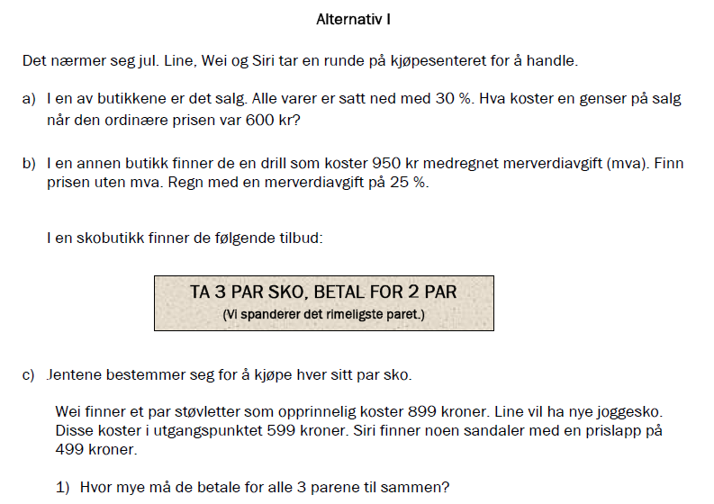 9 1. Sett inn en ny bruk Notes Guri Grill har en kiosk. I 2008 solgte hun pølser for 10 kr per stykk og hamburgere for 50 kr. 1. januar 2009 satte hun opp alle prisene med 12 %. A.