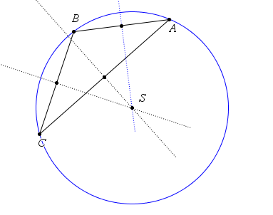 19 1. Sett inn en ny bruk Geometri 2. Løs oppgaven: Konstruer figuren nedenfor som er en trekant med en omskrevet sirkel.