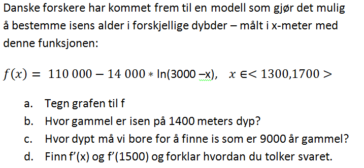 Finn skjæringspunktene mellom f1(x) og f2(x) c.