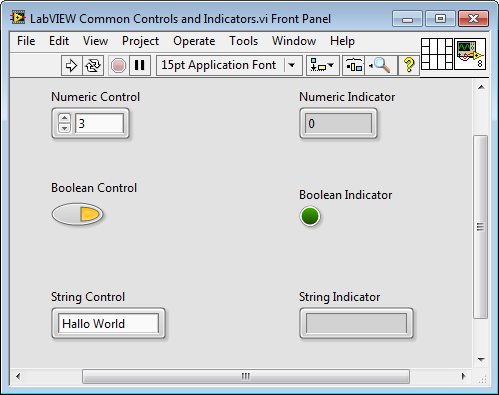 16 Hva er LabVIEW? Controls og Indicators på Frontpanelet Controls og Indicators på Blokkdiagrammet Merk! LabVIEW har ulik layout for Controls og Indicators ( Silver, Modern, System og Classic ).