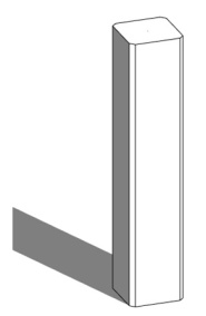Betongsøyle Søylens plassering er representert enten ved en strek eller gjennom en geometrisk stedfortreder med en tilnærmet geometri. Overslagsantall.
