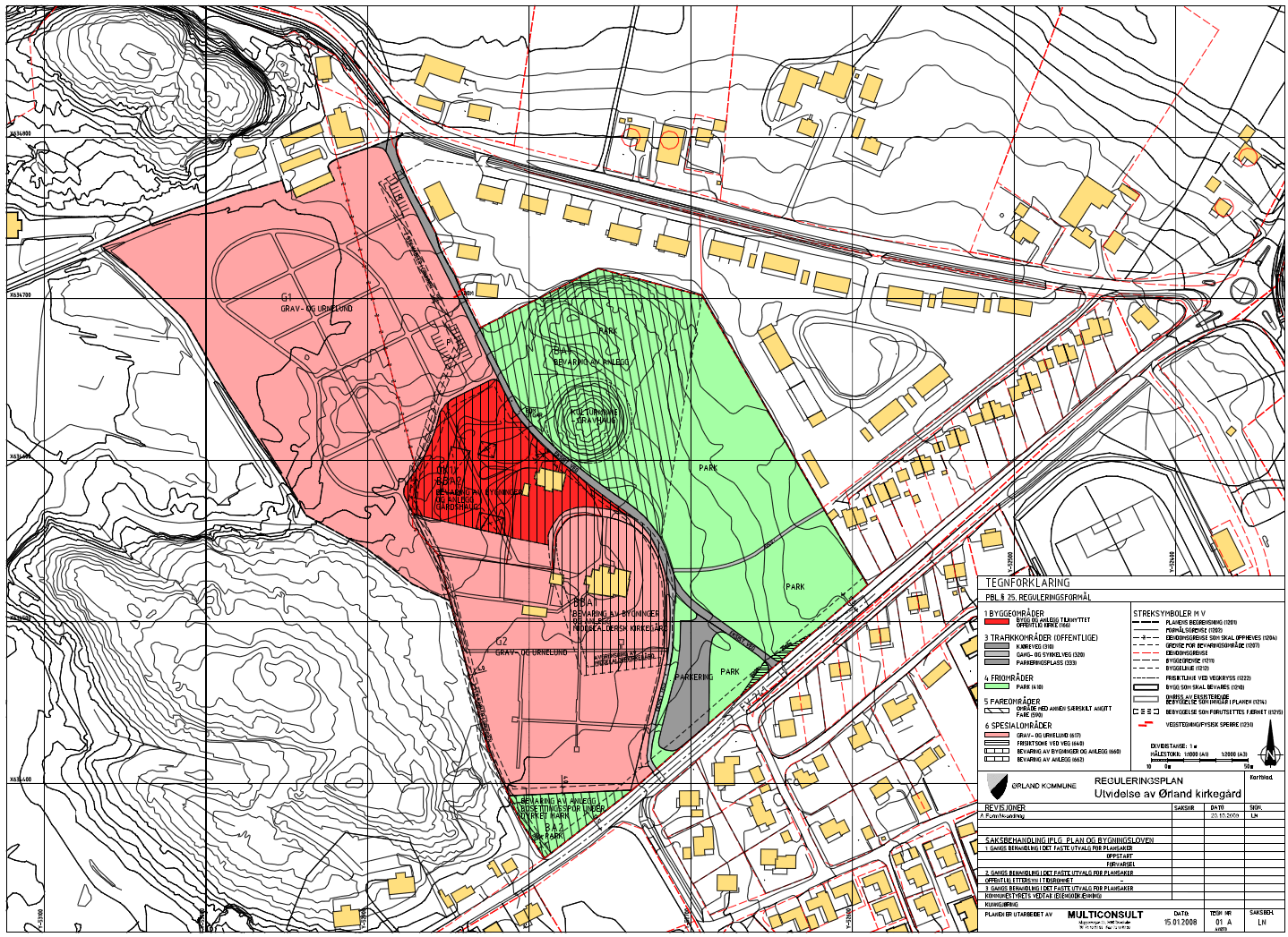 Figur 10: Reguleringsplan for Hårberg, like øst for dagens hovedport til flystasjonen. Området ligger innenfor den aktuelle planavgrensningen.