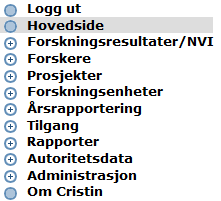 Under søkefeltet for Forskningsresultater, vil dere se overskriften