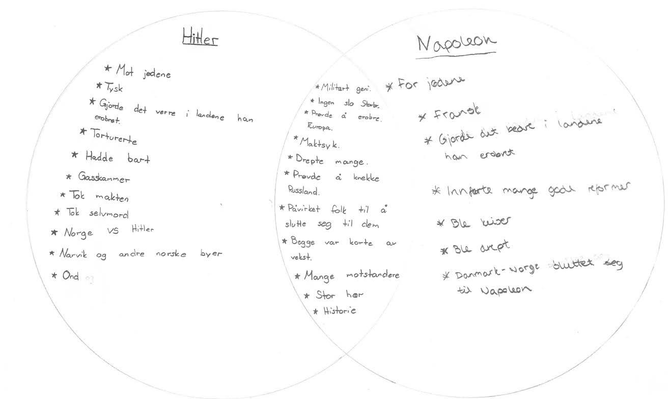 Venndiagram Et venndiagram egner seg godt for å vise likheter og ulikheter mellom to eller flere ulike begreper, personer, hendelser eller noe annet du vil sammenligne.