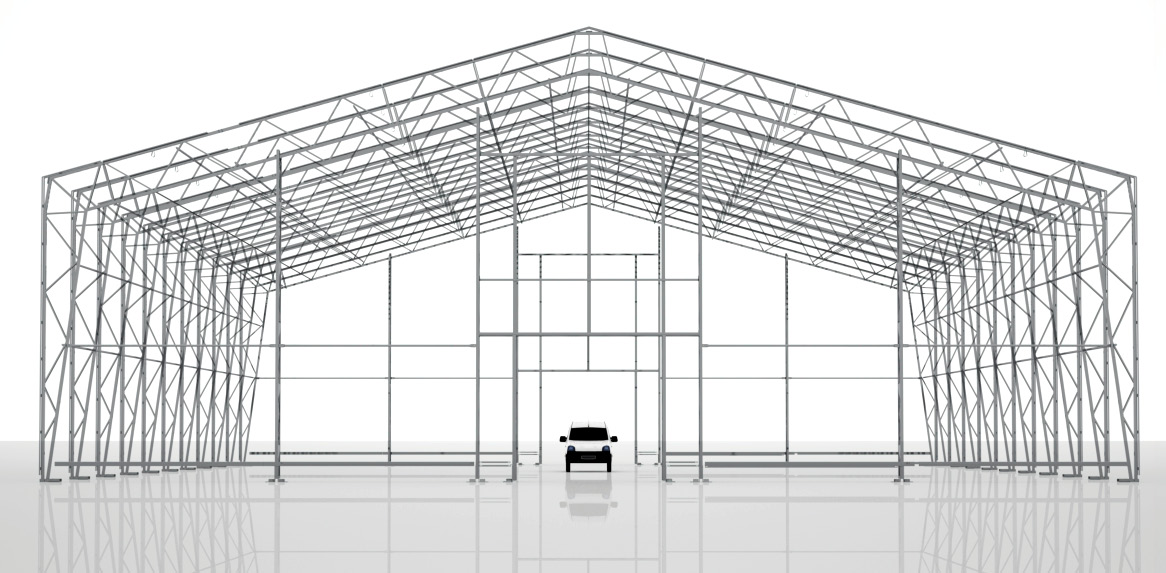 WiikHall Vision 30/ 8.0 Technical specifications (EN) Hot-dipped galvanised steel The relocatable buildings have a self-supporting truss framework which provides low weight and high stability.