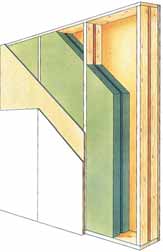 Innervegger med trestendere Bærende og brannskillende B30 (REI 30) Bærende og skillende vegg Dobbelt trestenderverk 48x98 mm med delt toppsvill. 2x100 mm Rockwool Flexi A-plate.