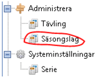 ! 2. Laghåndtering For å skape og håndtere sesonglag som kommer visse tillatelser å kreves. Kun koordinatorer kan skape sesonglag til en serie.