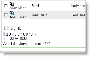 <size>big</size> 302 Antall deltakere som skal vises på en side før listen blir sidedelt Innstillingen gjelder visning av kontakter.