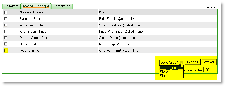 Merknad! Du vil ikke se muligheten for å søke om medlemskap i et rom hvor du allerede har tilgang. Dette gjelder da spesielt administratorer som ofte har vaktmesterrettighet i relevant korridor.