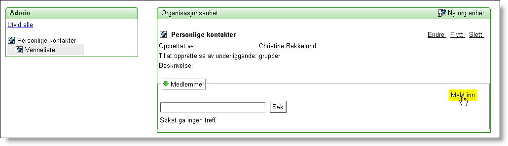 personstruktur: Og i tillegg kan brukeren registrere egne