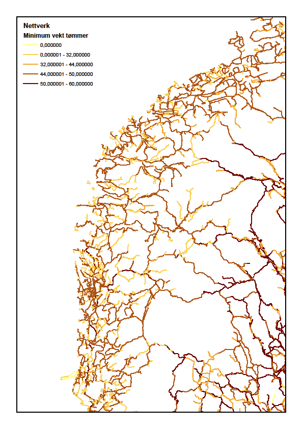 Veinettverket Kartutsnitt av