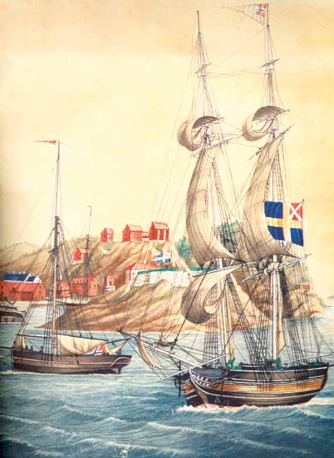 Unionshandelsflagg 1818 Kong Carl 13 døde 5. februar 1818, og Carl Johan ble 7. september samme år, som den første siden Christian 2 i 1514, kronet i Nidaros domkirke slik Grunnloven bestemte.