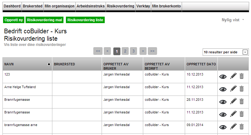 Risiko- og substitusjonsvurdering (1) Velg «Risikovurdering» på